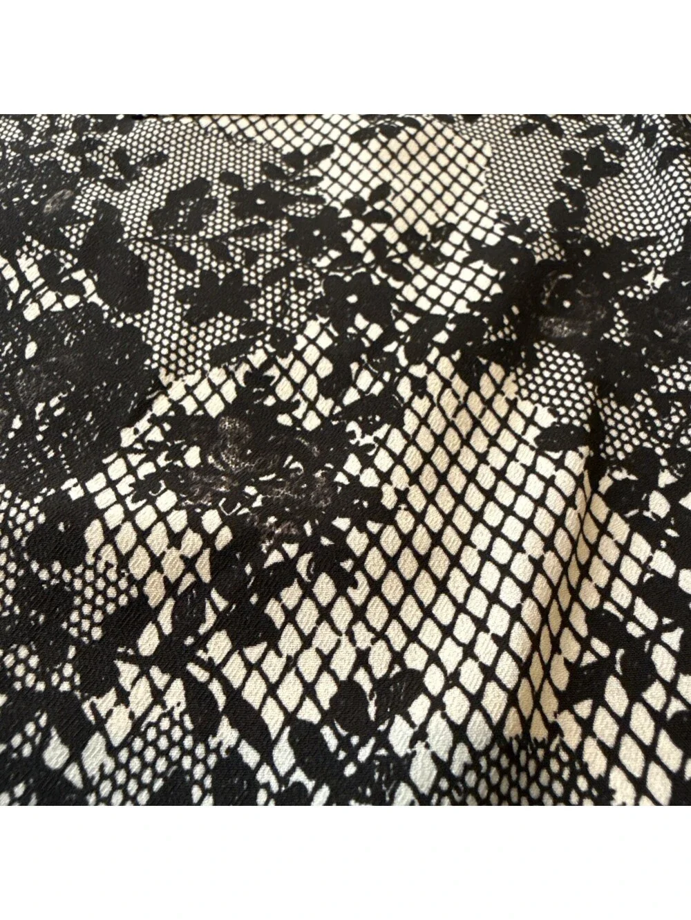 Michael Kors Black Floral Long Sleeve Zipper Shirt w/ Gold Hardware Size XS EUC